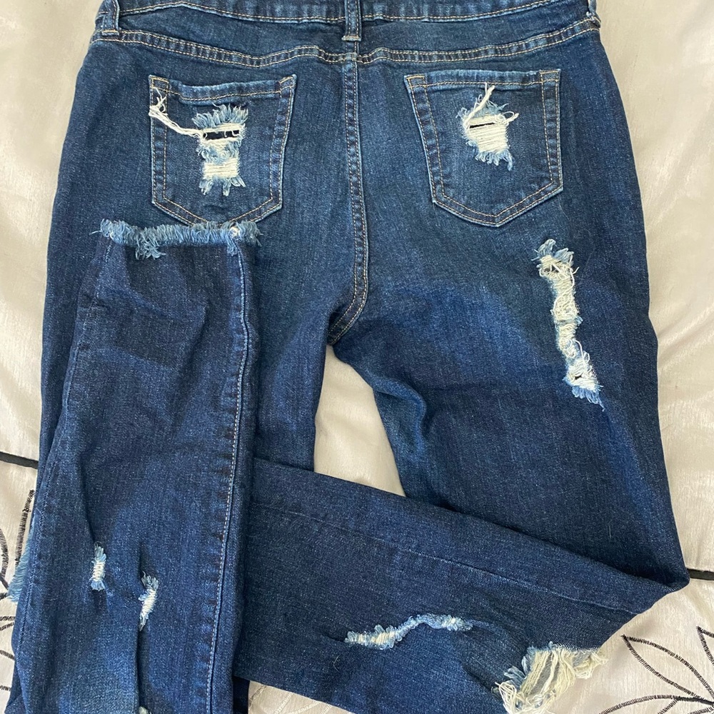 Fashion Nova dark ripped skinny denim jeans